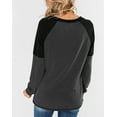 thumbnail image 3 of ANYJOIN Women's Casual Long Sleeve Tunic Tops Crew Neck Color Block Blouses, 3 of 4