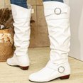 thumbnail image 6 of Pandaie Slouchy Knee High Boots for Women Classic Faux Suede Leather Low Heel Zip Pull on Fashion Long Tall Riding Boot for Fall Winter, 6 of 9