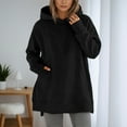 thumbnail image 2 of Bibifish Long Hoodies For Women Long Sleeve Oversized Cozy Fall Winter Hooded sweatshirts Soft Solid Color Loungewear Ladies Tops With Pocket, 2 of 5