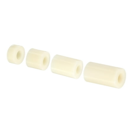Uxcell Round Spacer Washer Set 40 Pack Nylon 5 10 15 20mm Length for M5 Screws Block Beige
