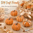 thumbnail image 5 of Mini Artificial Pumpkins 5 Pack, Orange Foam Pumpkins, Small Fall Table Decorations for Thanksgiving Halloween Mantel Tray Bowl Home Decor, 2.7*1.9in, 5 of 7