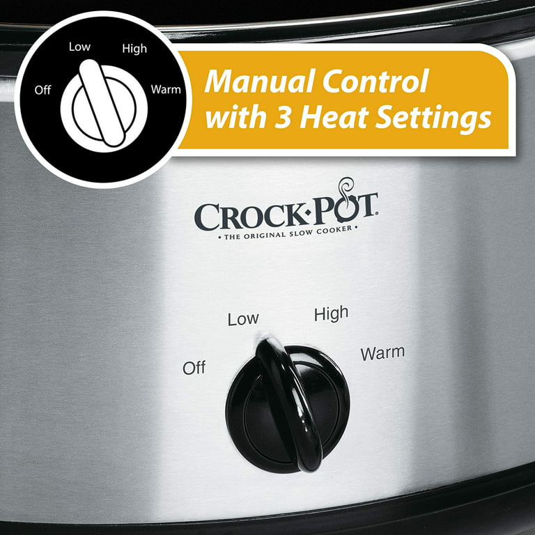 Crock-Pot Large 8 Quart Oval Manual Slow Cooker and Food Warmer
