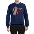 thumbnail image 2 of Wild Bobby, Baseball Fingerprint It's In My DNA, Sports, Unisex Crewneck Graphic Sweatshirt, Navy, Medium, 2 of 5
