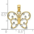 thumbnail image 2 of FJC Finejewelers 14k Two-tone Gold Butterfly Charm Bright Cut Accents, 2 of 5