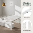 thumbnail image 6 of Amolife Heavy Duty Twin-XL Size 14" Metal Platform Bed Frame with Ample Under Bed Storage Space, White, 6 of 8