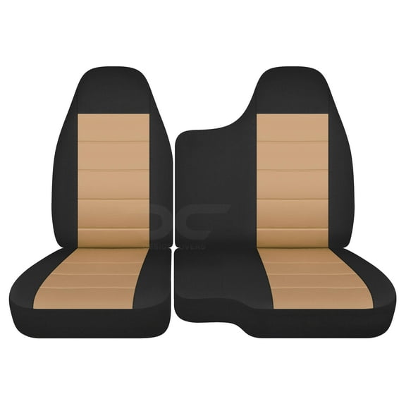 Fits 2004-2012 Chevy Colorado/GMC Canyon Velour Seat Covers 60/40 Bench No Armrest Blk Tan