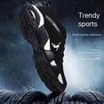 thumbnail image 4 of Men's Air Cushion Casual Sneakers - Breathable Mesh & PU Upper, Geometric Design, Walking & Casual Attire, Athletic  Lace-Up Closure, Black/White Colorway, Comfortable Fit for Outdoor Running,, 4 of 9