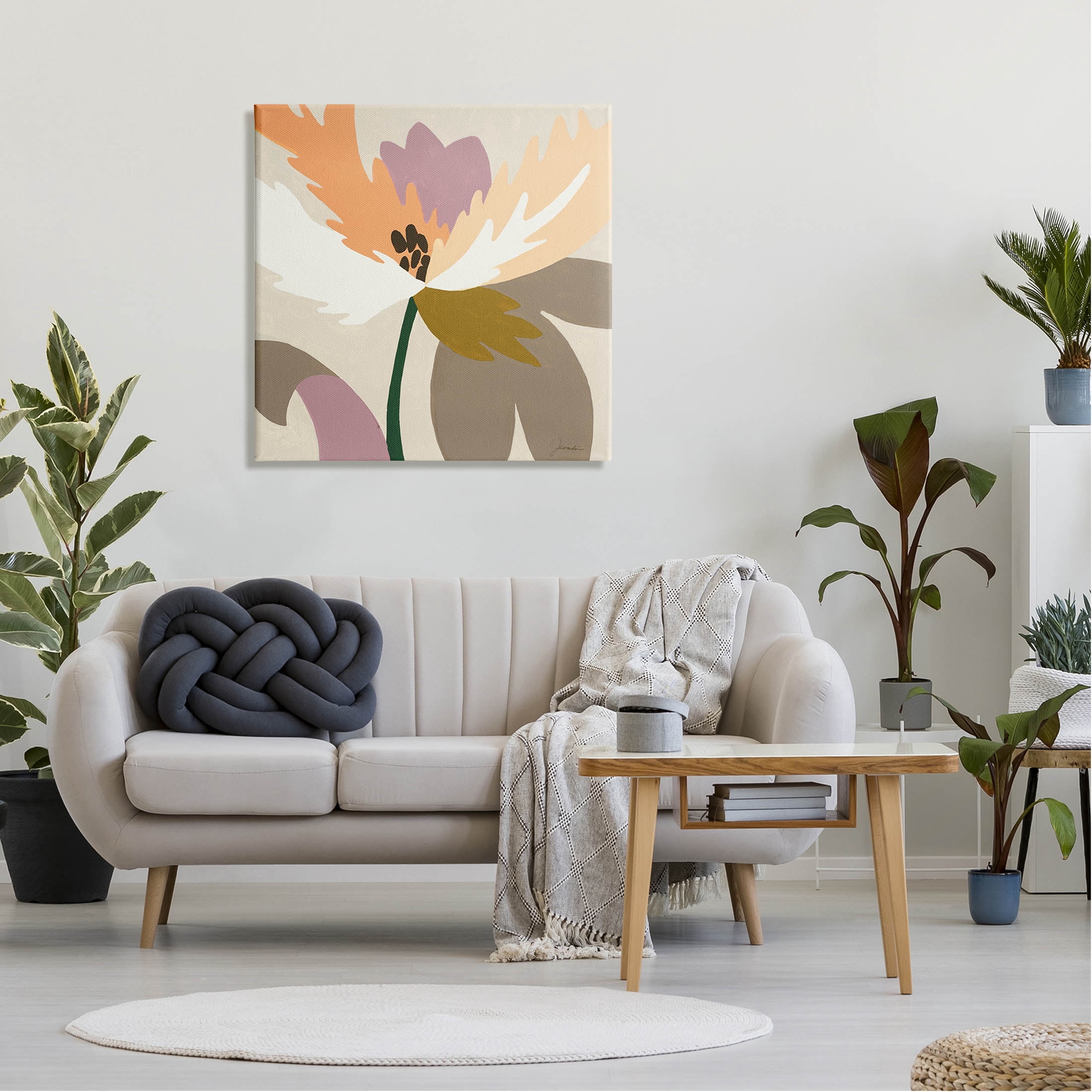 Stupell Industries Geometric Flower Petal Shapes Graphic Art Gallery Wrapped Canvas Print Wall Art, Design by Liz Jardine