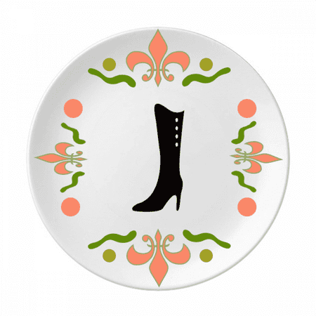 

Simple Graphics Black High Boots Outline Flower Ceramics Plate Tableware Dinner Dish