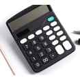 thumbnail image 2 of Calculator,Electronic Desktop Calculator with 12 Digit Large Display, Solar Battery LCD Display Office Calculator,Black, 2 of 4