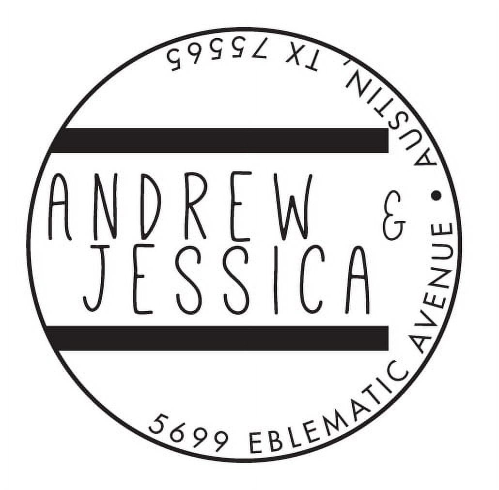 Personalized Round Self-Inking Stamp - Andrew & Jessica