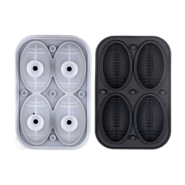 Silicone Rugby Ice Tray Shape Whisky Ice Ball Maker Hockey Mold Cube Freezer Ice Box Kitchen Tool