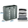 thumbnail image 3 of Cesto de ropa sucia doble grande con asas, cesta de ropa sucia plegable de 53x23 × 53 cm para almacenamiento de lavado Adepaton 2035381-2, 3 of 9