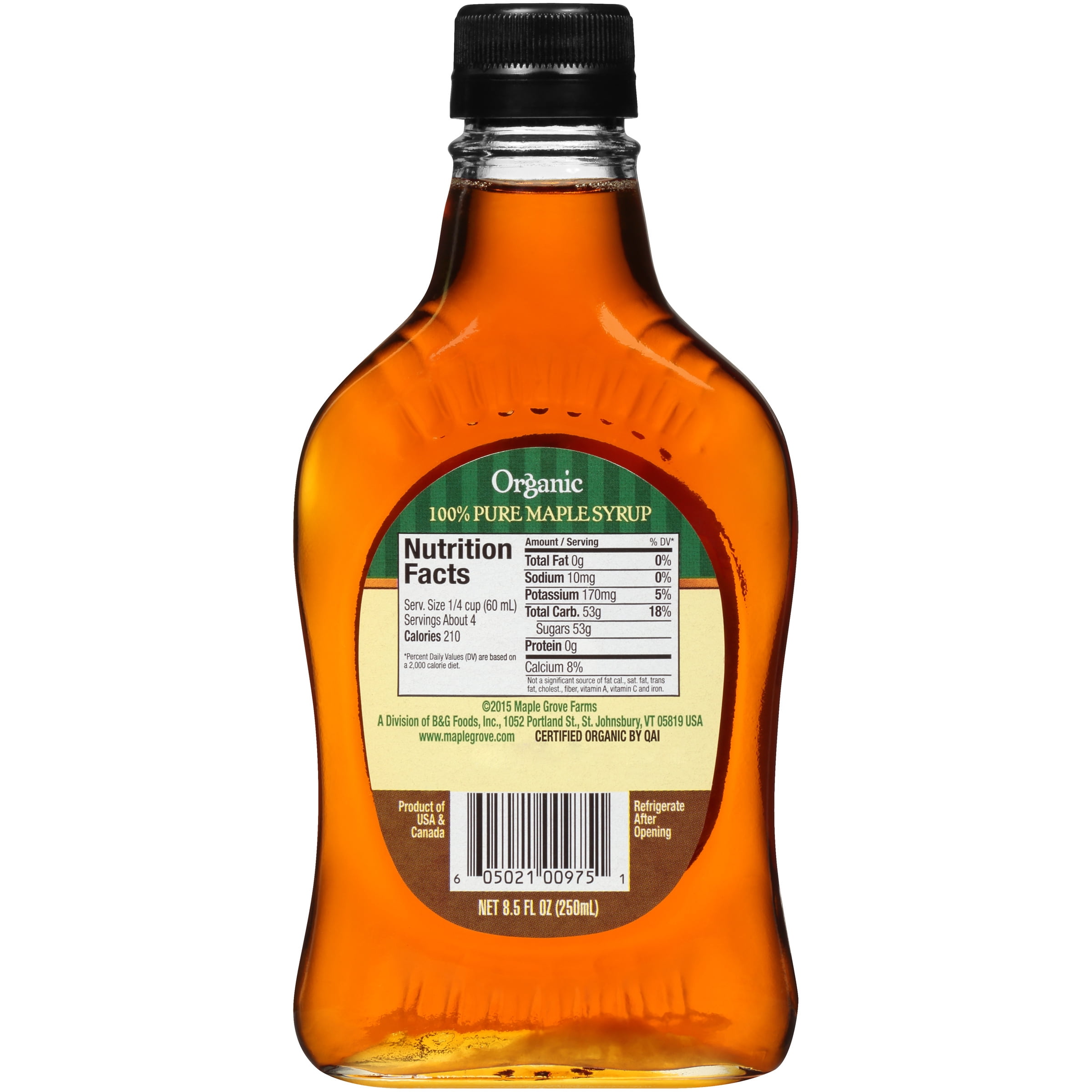 Maple Grove Farms Organic 100 Pure Maple Syrup 8 5 Fl Oz Bottle Walmart Com Walmart Com