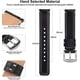 thumbnail image 3 of Compatible con Huawei, Samsung, correa Amazfit, correa de cuero de 18 mm, 20 mm, 22 mm, correa de reloj de liberación rápida, cierre negro + plateado, 3 of 5