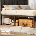 thumbnail image 6 of Tydimor Upholstered Underbed Storage Bed Frames with Charging Station，LED Queen Size Bed Frame with Storage Shelves, Niose Free, 6 of 11