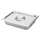 thumbnail image 3 of WORGEOUS Bandeja de buffet de acero inoxidable Bandeja de buffet rectangular Bandeja para servir la cena Contenedor de alimentos Bandeja con tapa (3.9L), 3 of 8