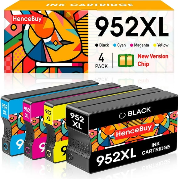 TRAHOO-952xl Compatible Ink Cartridges Combo Pack Replacement for HP 952 XL Use with Officejet Pro 7740 8210 8710 8720 8740 8715 7720 8725 8730, Black, Cyan, Yellow, Magenta,(4 Packs)