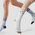thumbnail image 4 of Honeysea 6 Pairs Crew Socks for Women Men - Checkerboard Athletic Calf Socks Breathable Cushioned Hiking Running Socks Unisex, 4 of 7