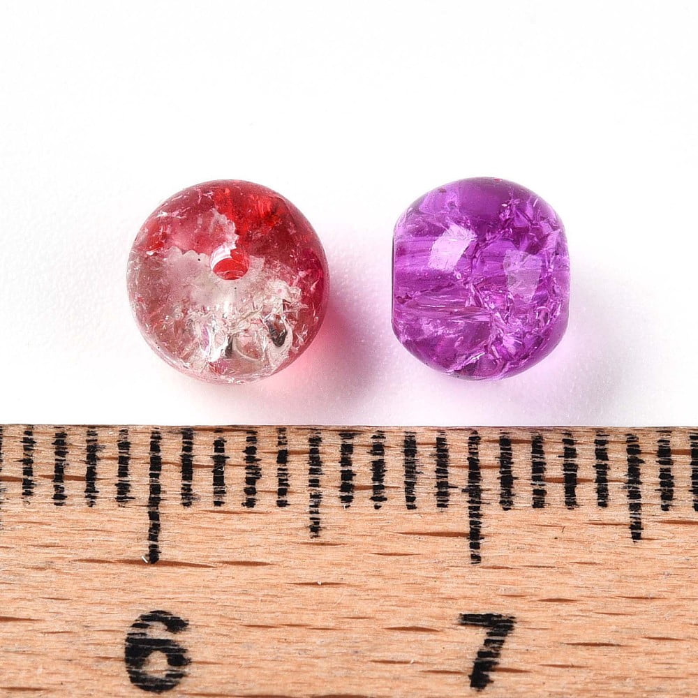Baking Painted Transparent Glass Beads Round Mixed Color 6~6.5mm Hole: 1.2~1.6mm about 3105pcs/1000g