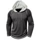 thumbnail image 4 of Blusa de manga larga con capucha para hombre, informal, a la moda, de color sólido, transpirable, de manga larga, con cuello redondo, blusa de poliéster para hombre, 4 of 5
