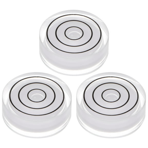 3 Packs Small Circular Bubble Levels 32x12mm Mini Round Bullseye Spirit Level for Camera Tripod Workshop, White