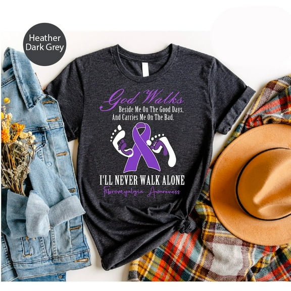 Fibromyalgia Awareness Shirt: Purple Ribbon Faith Tee TSHIRT All Size S-5XL