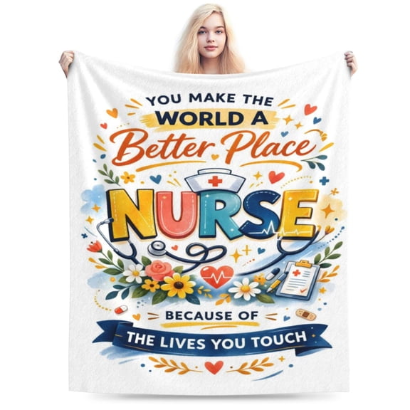 Nurse Inspirational Blanket Gift Throw Blanket Cozy Soft Appreciation Gift for Nurse Healthcare Worker Home Decor 50x40