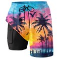 thumbnail image 4 of Mens Swim Shorts Summer Casual Swim Shorts with Double Layer Pants Inside Pockets Hawaiian Holiday Relaxed Beach Shorts for Men, 4 of 4