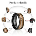 thumbnail image 5 of JQUEEN Black Tungsten Ring for Men Whiskey Barrel Wood Deer Antler Center Inlay Wedding Band Flat Edge Comfort Fit Size 7-12, 5 of 5