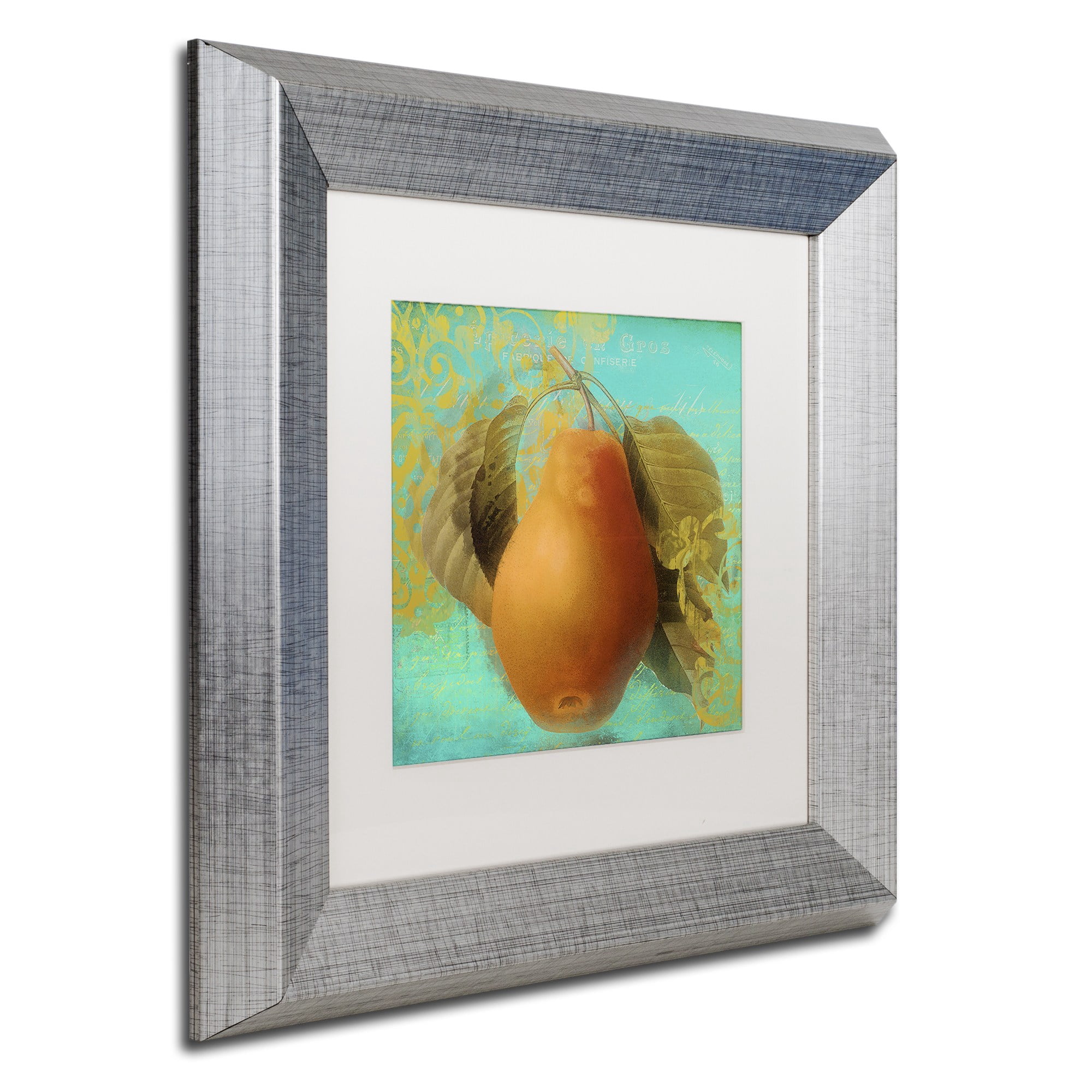 Trademark Fine Art "Glowing Fruits IV" Canvas Art by Color Bakery White Matte, Silver Frame