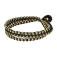 thumbnail image 3 of Triple Wrap Mini Fashion Brass Beads Black Cotton Wax Rope Strand for Male and Female Adult, 3 of 3