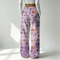 thumbnail image 6 of Womens Wide Leg Pants Halloween Sweatpants Spooky Print Flannel Baggy Fit Fall 2026 Casual Joggers Lounge Pajama Pants Holiday Costumes with Pockets,XXL,Saffron, 6 of 6