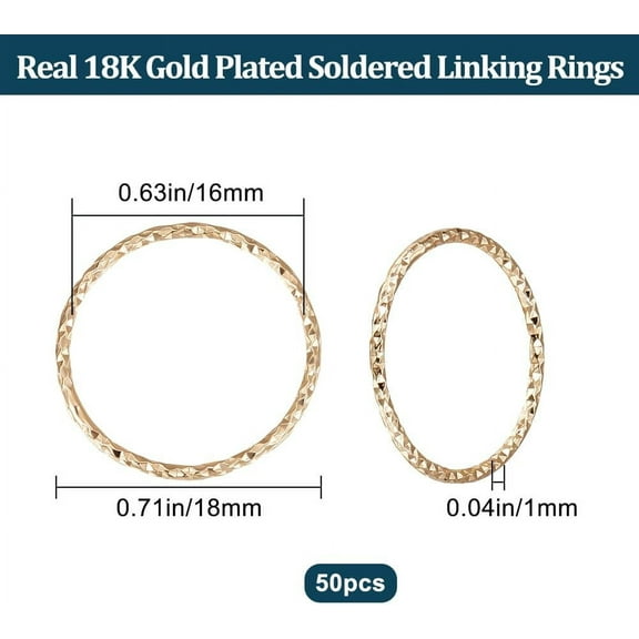 1box 1 box 50pcs Closed Jump Ring golden Brass Textured Round Linking Rings for Earring Bracelet Necklace Jewelry Craft Findings