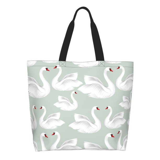 Disketp White Birds Bolsa Tote Estampada para Mujer, Bolso de Hombro y de Mano para Compras y Viajes