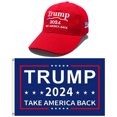 thumbnail image 1 of Gorra de béisbol Trump 2024 MAGA y conjunto de bandera de Trump, gorra de béisbol Donald Trump 2024 Take America Back, 1 of 5