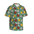 thumbnail image 2 of Daiia Beer And Soccer Hawaiian Shirt for Men Gentle Cotton Regular Short Sleeve Casual-Medium, 2 of 9