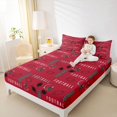 thumbnail image 4 of Homewish Football Sport Twin Sheet Sets,Rugby Helmet Twin Fitted Sheet,Red Black Flat Sheet For Boys Teens,Breathable Home Decor,3pcs, 4 of 7