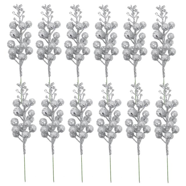 12 unids Simulación Berry Ramas Árbol de Navidad Adorno DIY Guirnalda Accesorios