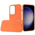 thumbnail image 2 of For Samsung Galaxy S24 Ultra Slim Fit Classic Hybrid Around Rubber Gummy Gel Slick Hard PC Silicone TPU Chromed Button Cover ,Xpm Phone Case [ Orange ], 2 of 6