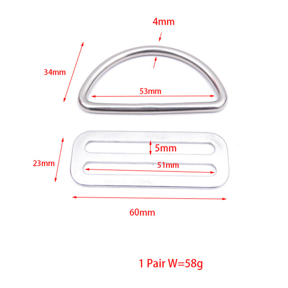 Mingyiq 1/2 Pair Scuba Diving D Ring Buckle+Stainless Steel bing