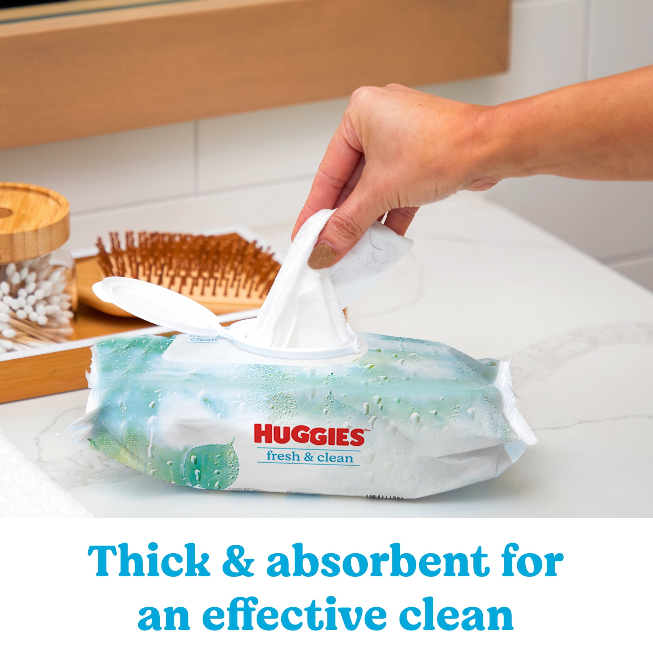 Huggies Simply Clean Fresh Scent Wipes, 3 Flip-Top Packs, 192 Total Ct