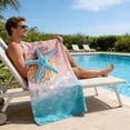 thumbnail image 6 of Oversized Beach Towel 28x55 Inch Quick Dry Microfiber Starfish Seashell Printed Towel for Beach Pool and Summer Vacation, 6 of 6