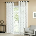 thumbnail image 7 of Topfinel White Sheer Curtains 96 inch Long Geometric Grey Embroidered Diamond Grommet Window Curtains for Living Room Bedroom,Tulle Window Drapes, Light Weight Soft Boho Curtains,54x96 inch,2 Panels, 7 of 7