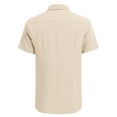 thumbnail image 5 of Coshow Men's Button Down Short Sleeve Shirt Cuban Guayabera Casual Summer Linen Beach Shirt, 5 of 5