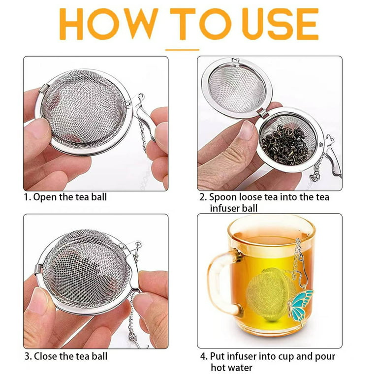 Zoomarlous Long Handled Tea Infuser Mesh Ball Loose Leaf Tea Infuser Pincer Stainless Steel Ball Filter