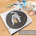 thumbnail image 4 of FORMRS 3 Ring Photo Album 4"x6" Self Adhesive Large Capacity PU Leather Cover, White Astronaut Planet, 4 of 8