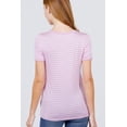 thumbnail image 4 of Short Sleeve Crew Neck Stripe Rayon Spandex Ringer Knit Top, 4 of 4