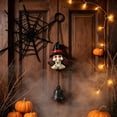 thumbnail image 4 of Aoznliie Halloween Wind Chimes, Resin Door Hanging Decor with Pumpkin Black Cat Bat Ghost, Spooky Porch Ornament for Fall Festive Display,9x4in, 4 of 6