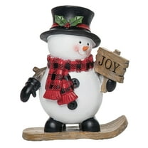 Transpac Resin 6 in. Multicolored Christmas Skiing Snow Cuties Figurine